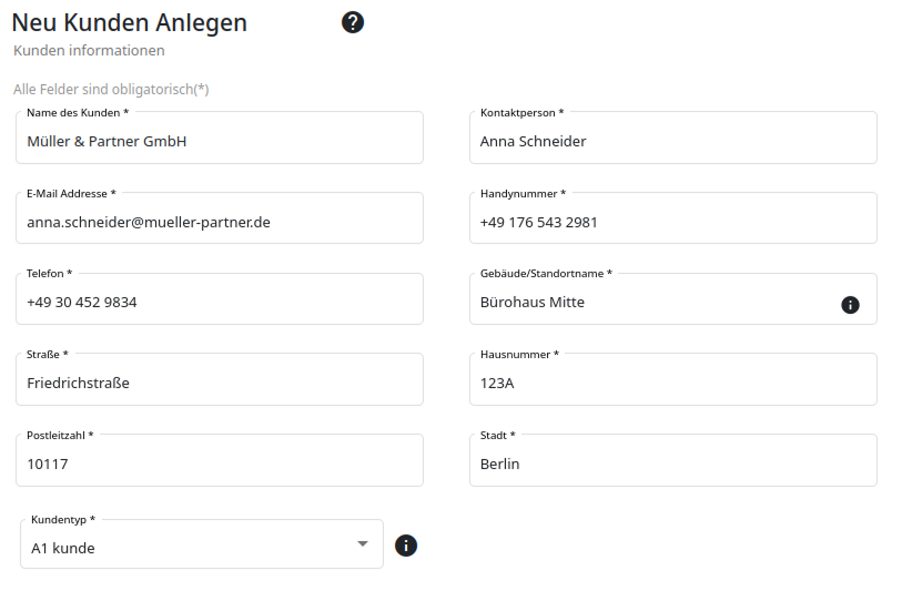 Kunden anlegen